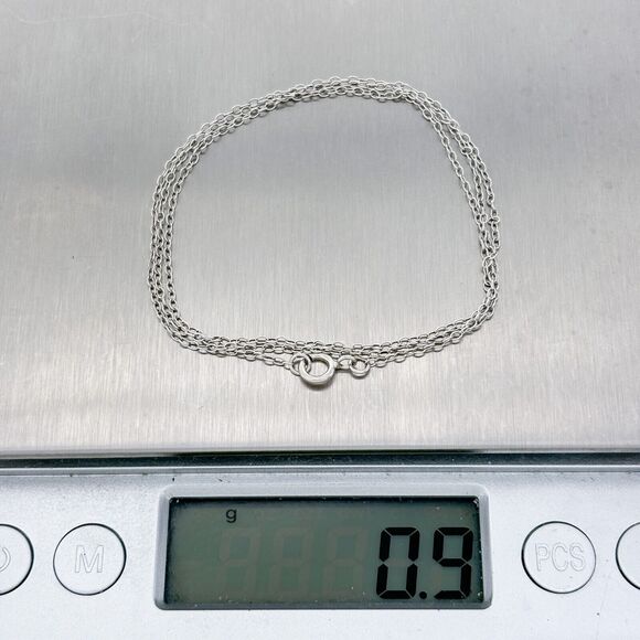 Vintage Sterling Silver 925 1.2mm Delicate Cable Chain Necklace 18" - Picture 3 of 3